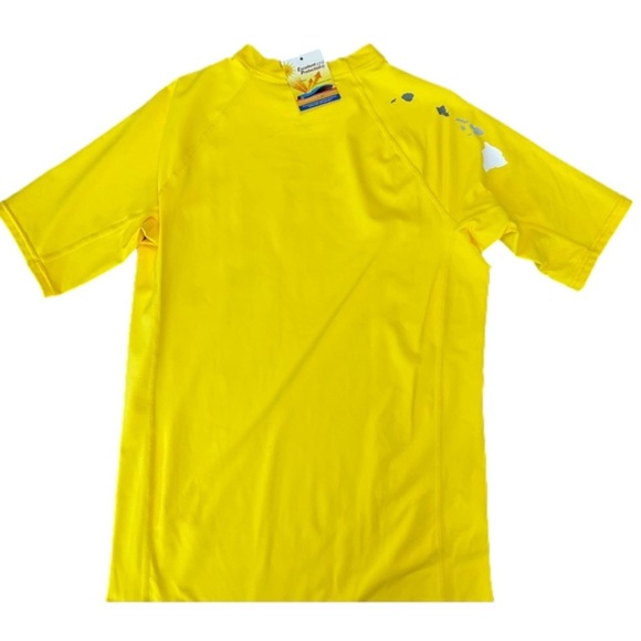 Honolulu Surf Co Boys Rashguard Yellow Hawaiian Island Swim UPF50+ NWT - Picture 2 of 6